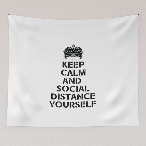 Item preview, Keep Calm AND SOCIAL DISTANCE YOURSELF social distancing T-Shirt designed and sold by thehafdesigner.