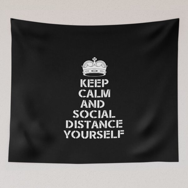 Item preview, Keep Calm AND SOCIAL DISTANCE YOURSELF social distancing T-Shirt designed and sold by thehafdesigner.