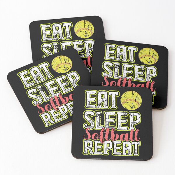 Item preview, Eat Sleep Softball Repeat Funny Softball designed and sold by fantasticdesign.