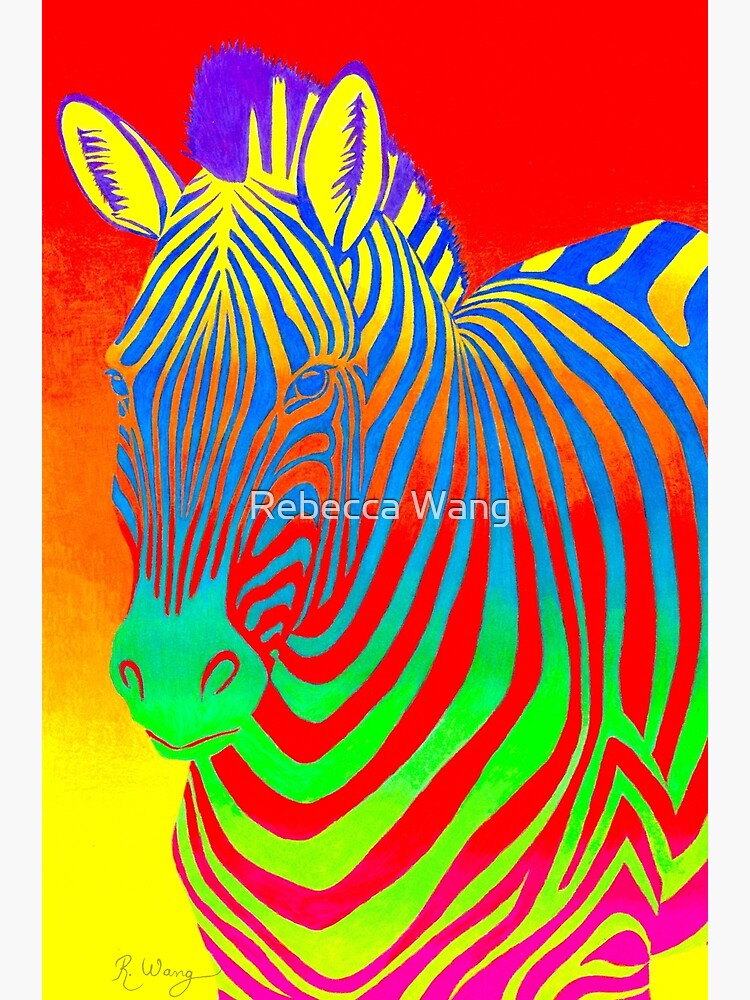 Psychedelic Colorful Rainbow Zebra by lioncrusher