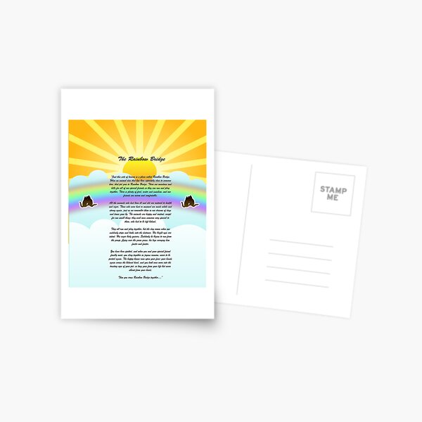 The Rainbow Bridge Pet Poem Postcard for Sale by Delights