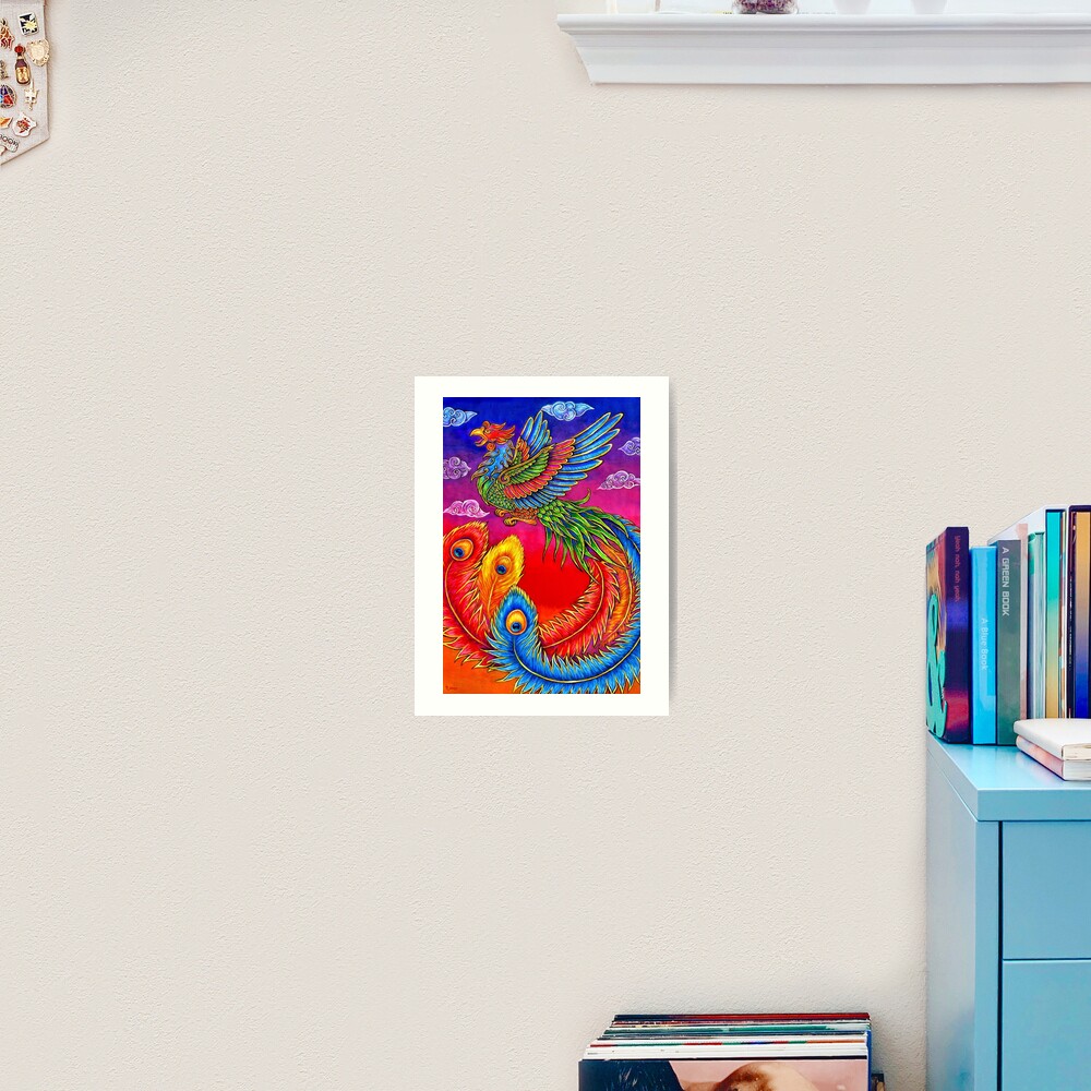 Fenghuang Chinese Phoenix Rainbow Bird Art Print