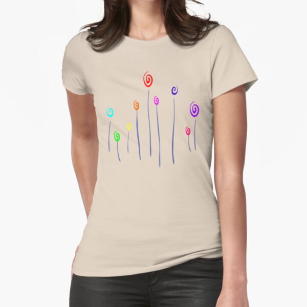 Colorful flower Fitted T-Shirt