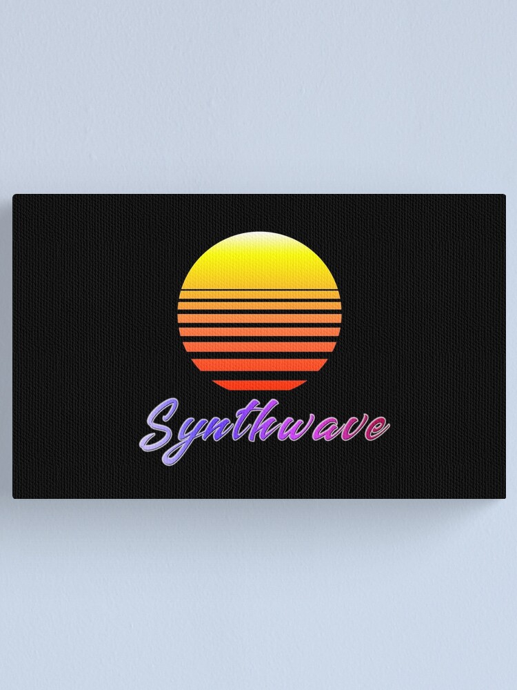 Alternate view of Synthwave Sun Canvas Print