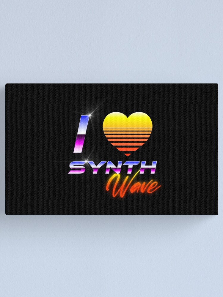 Alternate view of I Love Synthwave Canvas Print