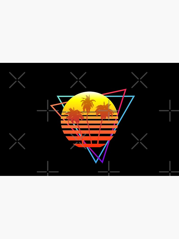 Synthwave Sun (with palm trees and triangles) by GaiaDC