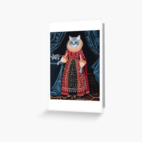Lady Tabitha Silverly Elizabethan Cat Greeting Card