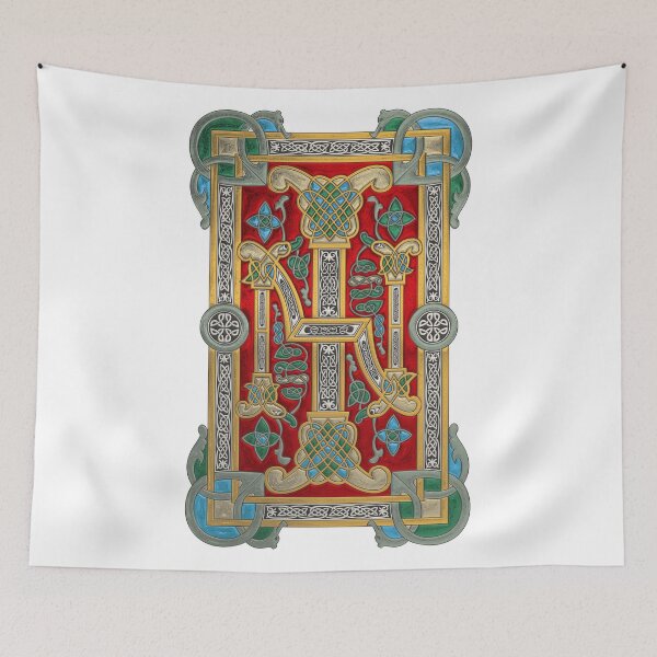 Item preview, Ancient Celtic Runes of Hospitality and Potential - Illuminated Plate over White Leather designed and sold by Serge Averbukh Art Studio.