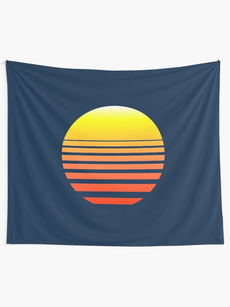 Alternate view of Synthwave Sunset Tapestry