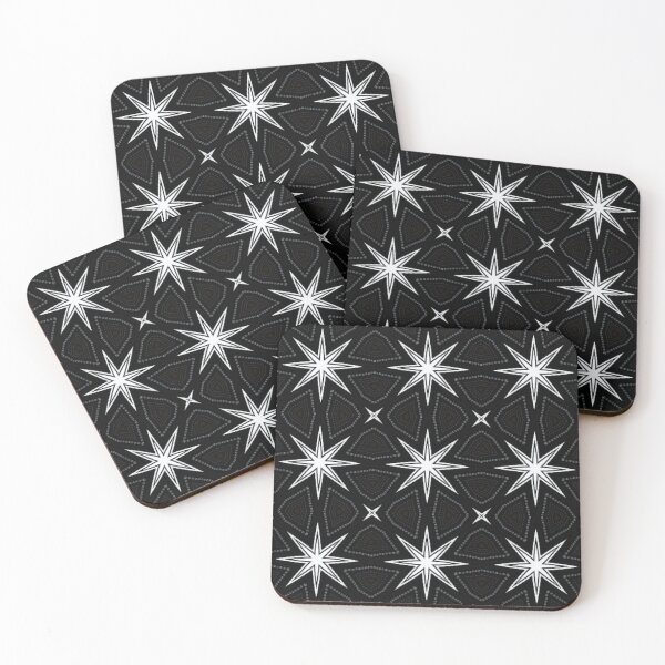 Item preview, Black and White Star Pattern designed and sold by Poetic Patterns Studio.