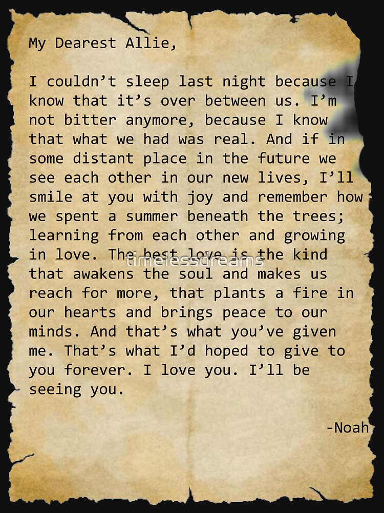 Noah's letter to Allie