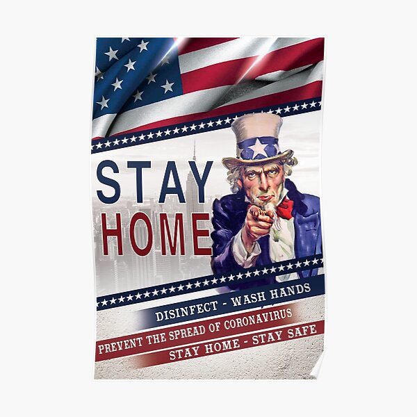 USA STAY HOME ORDER to stop coronavirus spread Poster
