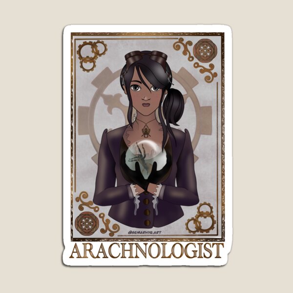 The Arachnologist (Steampunk art) Magnet