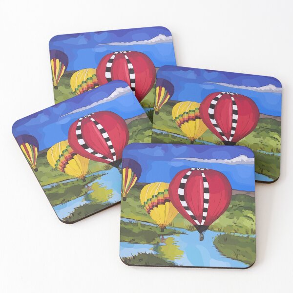 Item preview, Hot Air Balloons flying over the river - WelshDesigns designed and sold by welshdesigns.