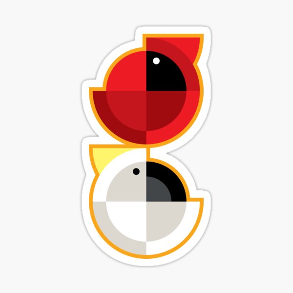 Quadrant Cardinal and Cockatoo Sticker