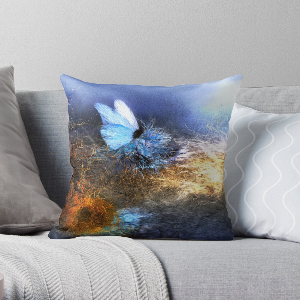 Early Blue Ones Throw Pillow