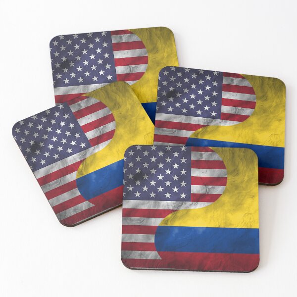 Artikelvorschau, USA Kolumbien Dual Yin Yang Flagge entworfen und verkauft von ockshirts.