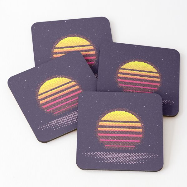 Item preview, 1980s Pixel Neon Sunset designed and sold by 88rhinos.