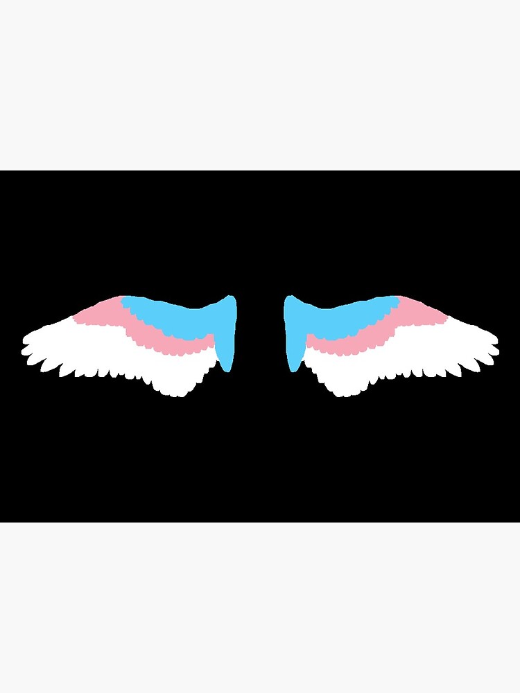 Spread Angel Wings In Transgender Pride Flag Colors Art Board Print By Caelanpride Redbubble