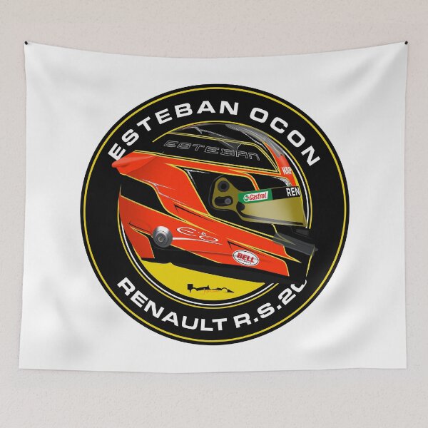 Item preview, Esteban Ocon - 2020 Helmet Right side Circle designed and sold by JageOwen.