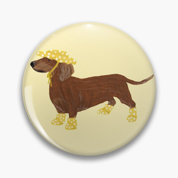 Item preview, Dachshund with Rain Gear designed and sold by ShelbyGrace-Art.