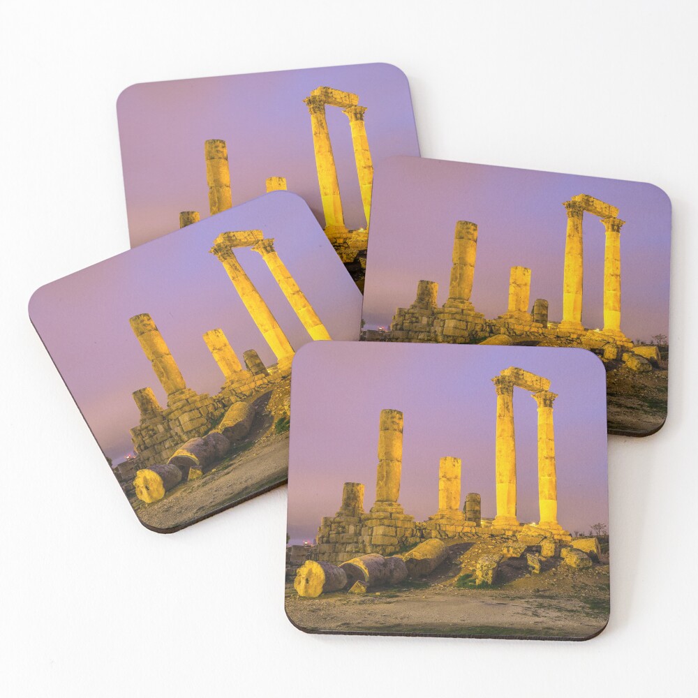 Temple of Hercules in Amman, Jordan Coasters (Set of 4)