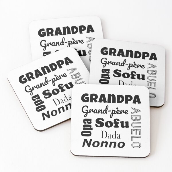 Item preview, Grandpa in Different Languages - Black designed and sold by ML-Design-Guy.