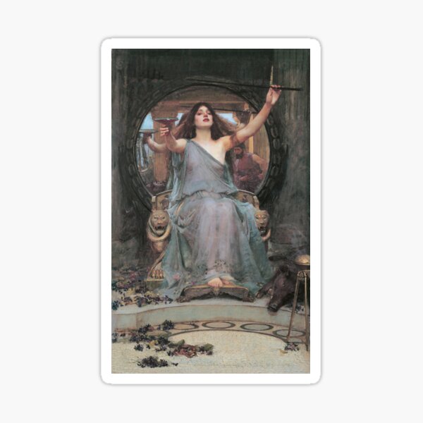 Circe Offering the Cup to Ulysses by John William Waterhouse Sticker