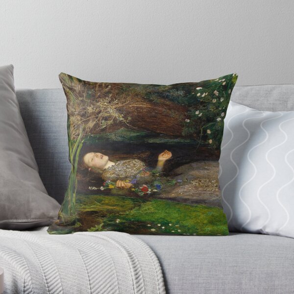 Ophelia by John Everett Millais Throw Pillow