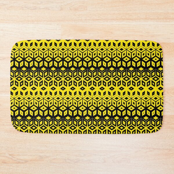 Item preview, Black Yellow Cubes Geometric Pattern designed and sold by Wizzles Emporium.