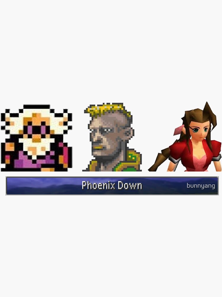 Final Fantasy Aerith Tellah And General Leo Phoenix Down Sticker For Sale By Bunnyang Redbubble 2219