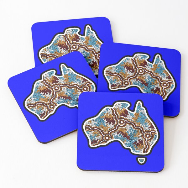 Item preview, Authentic Aboriginal Art - Australia Map Wetland Dreaming designed and sold by HogarthArts.