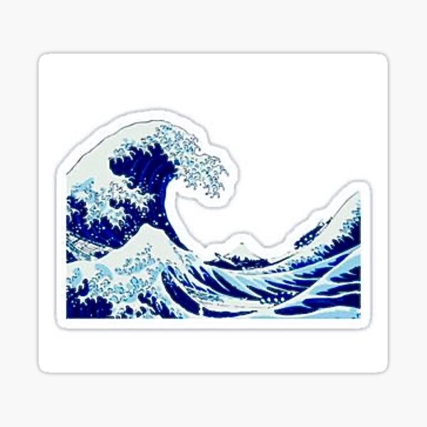Item preview, Super cute wave sticker designed and sold by christinlove717.