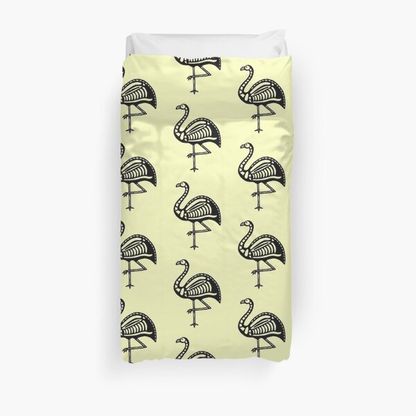 Skeletal Flamingo Duvet Cover