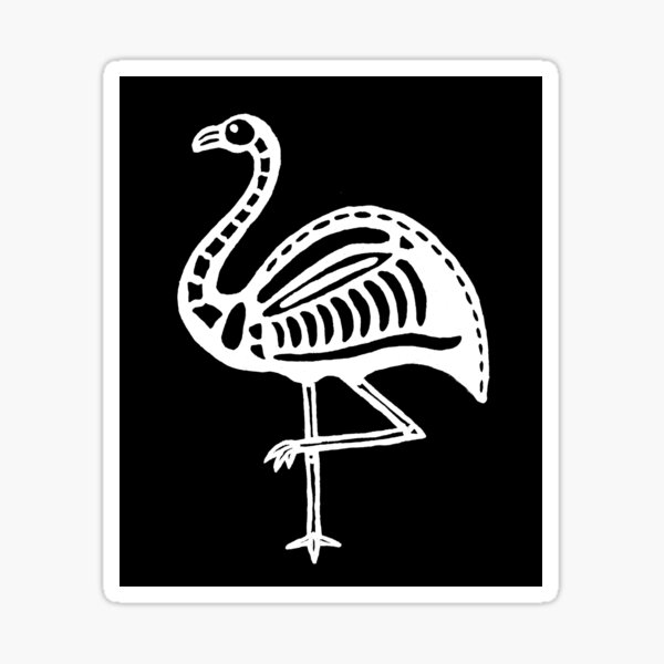 Skeletal Flamingo (reversed) Sticker