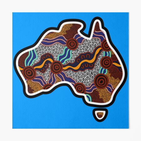 Authentic Aboriginal Art - Australia Map Artwork