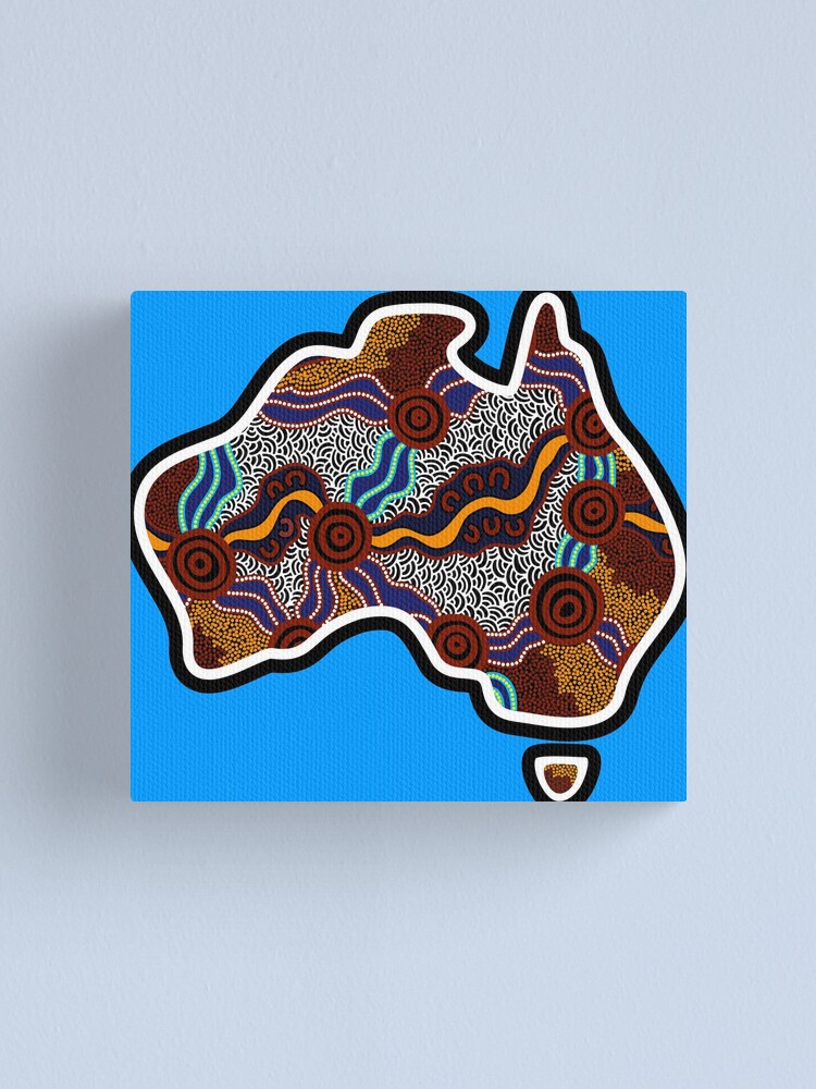 "Authentic Aboriginal Art Australia Map Artwork" Canvas Print for Sale by HogarthArts Redbubble