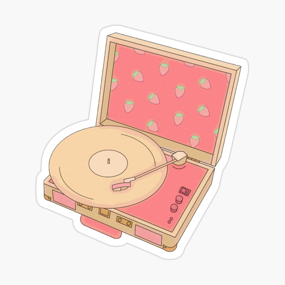 Strawberry Record Player Poster By Kastyn Avery Redbubble