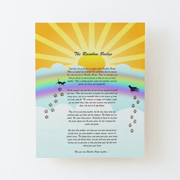 the rainbow bridge pet poem mounted print by delights