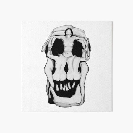Salvador Dalí's Skulls - BLACK Art Board Print