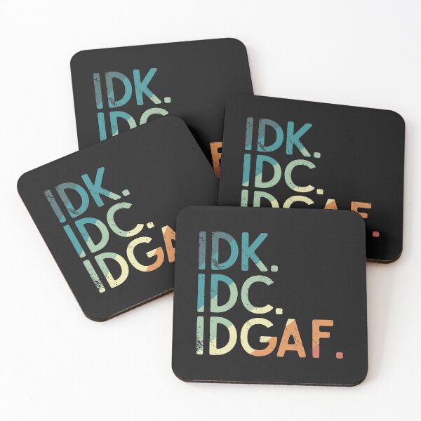 Item preview, IDK IDC IDGAF Vintage Text Funny I Don't Care AF Sarcastic Joke Quote  designed and sold by alenaz.