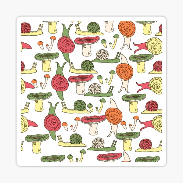 Snails and mushrooms Sticker