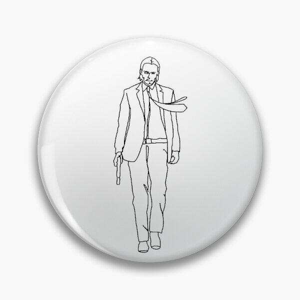 Item preview, John Wick Inspired Line Art designed and sold by Sticable.