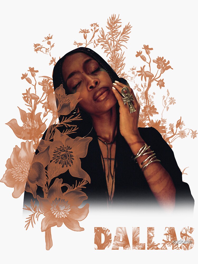 "ERYKAH BADU DALLAS" Sticker for Sale by xydome Redbubble