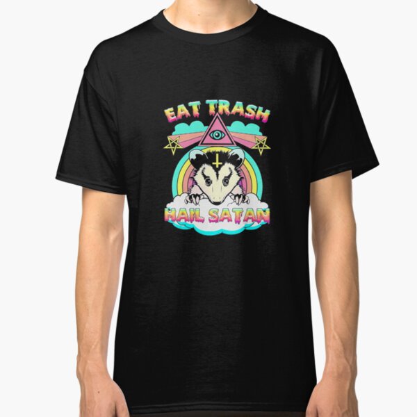 Eat Trash Hail Satan Raccoon Pentagram Satanic Garbage Gang Classic T-Shirt