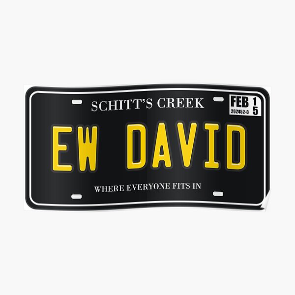 Ew David License Plate Poster