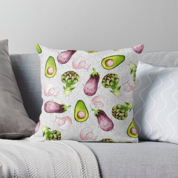 VEGETABLE FUN PRINT Throw Pillow