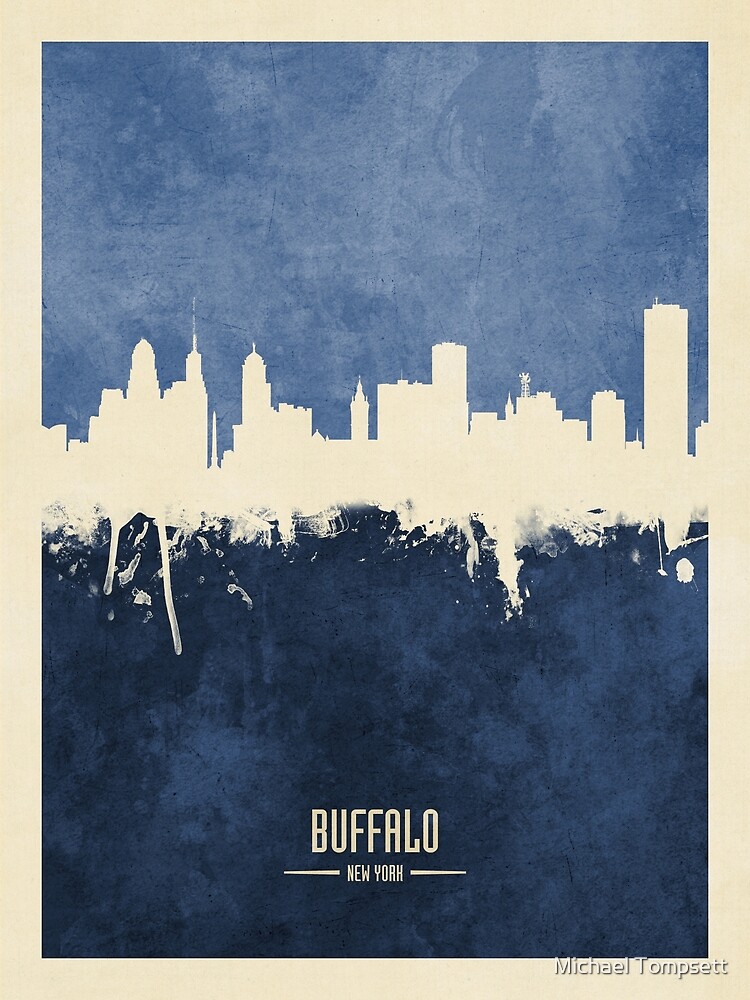 Disover Buffalo New York Skyline Premium Matte Vertical Poster