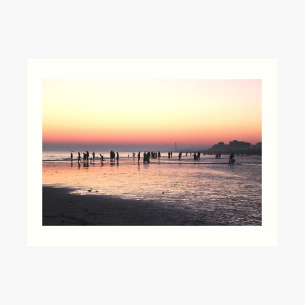 Sunset on Brighton beach Art Print