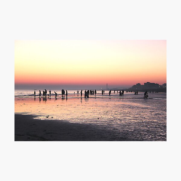 Sunset on Brighton beach Photographic Print